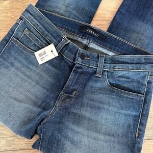 J Brand Jeans Size 26 Blue Denim Raw Hem Crop Skinny Leg Low Rise NWT